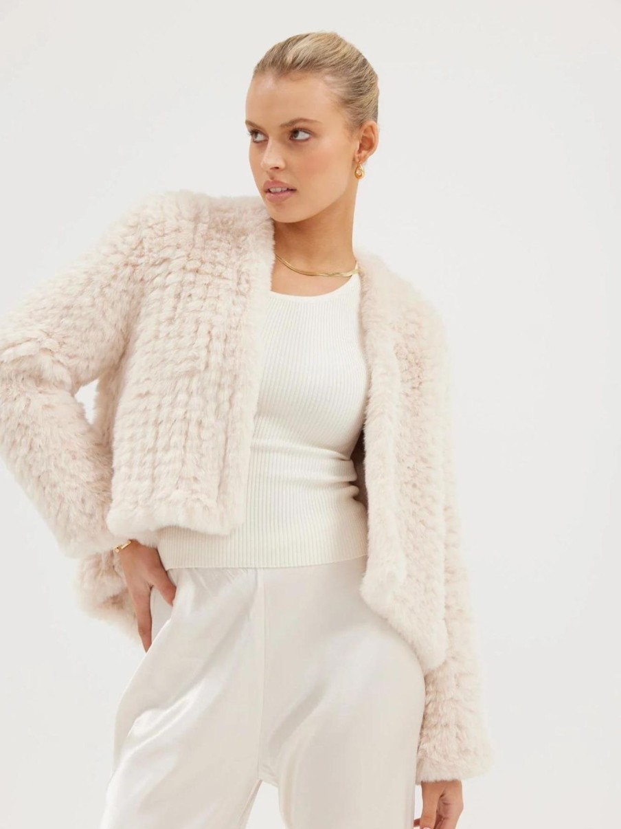 Women Bubish Jackets | Emma Faux Jacket-Oatmeal