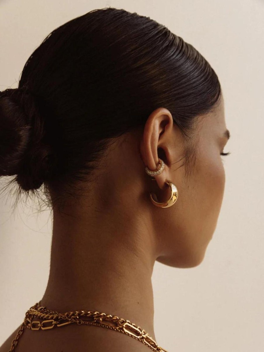 Women Cendré Jewellery | Chateau Hoop Earrings|Gold