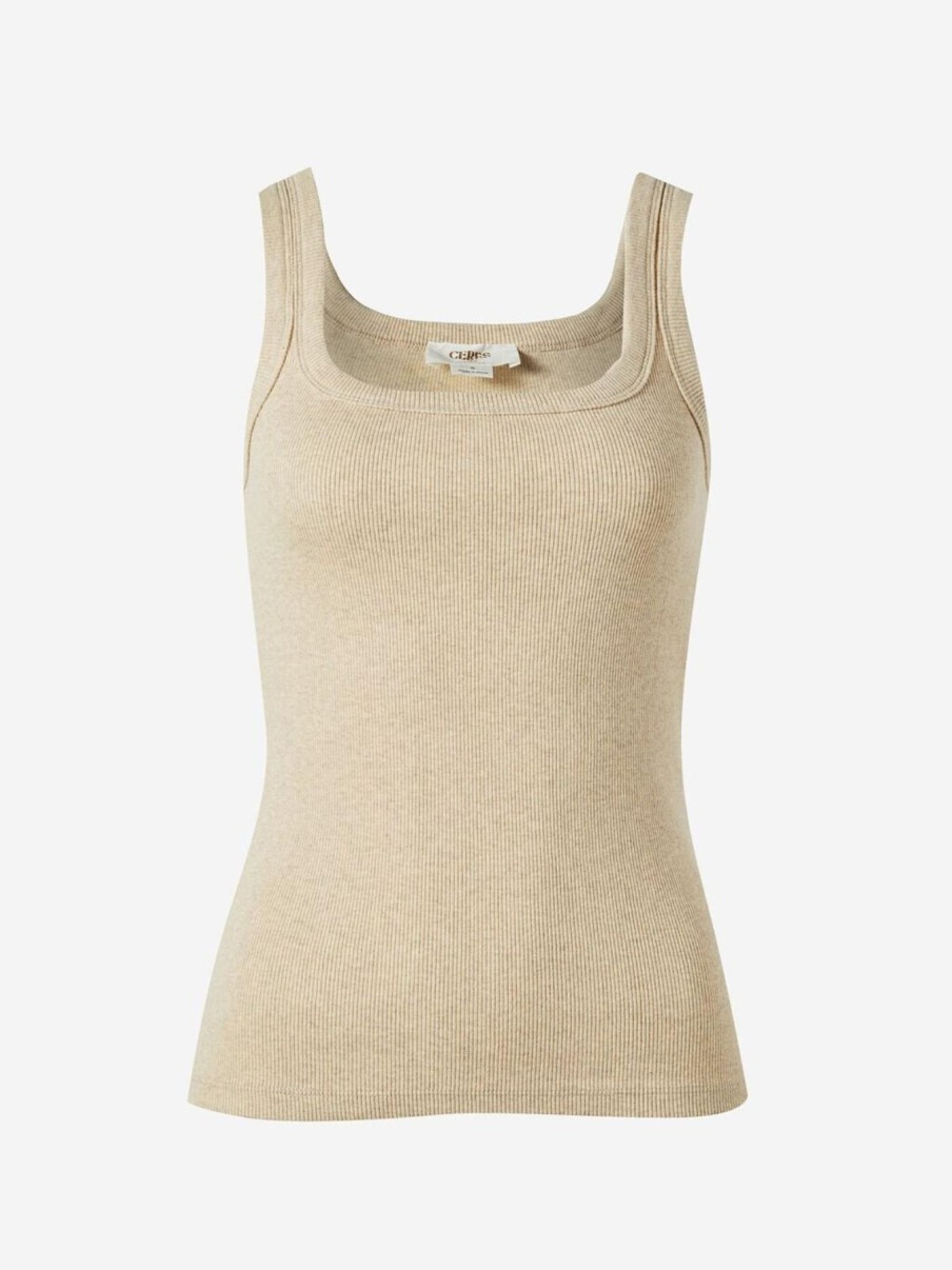 Women Ceres Life Tops | Organic Contour Rib Square Neck Tank