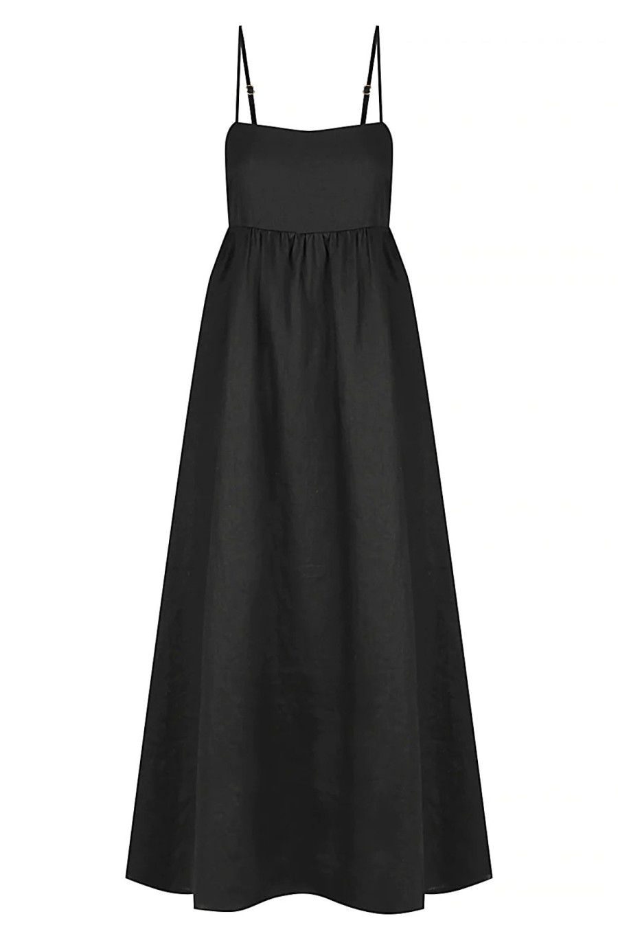 Women BISK The Label Dresses | Rory Black Linen Maxi Dress