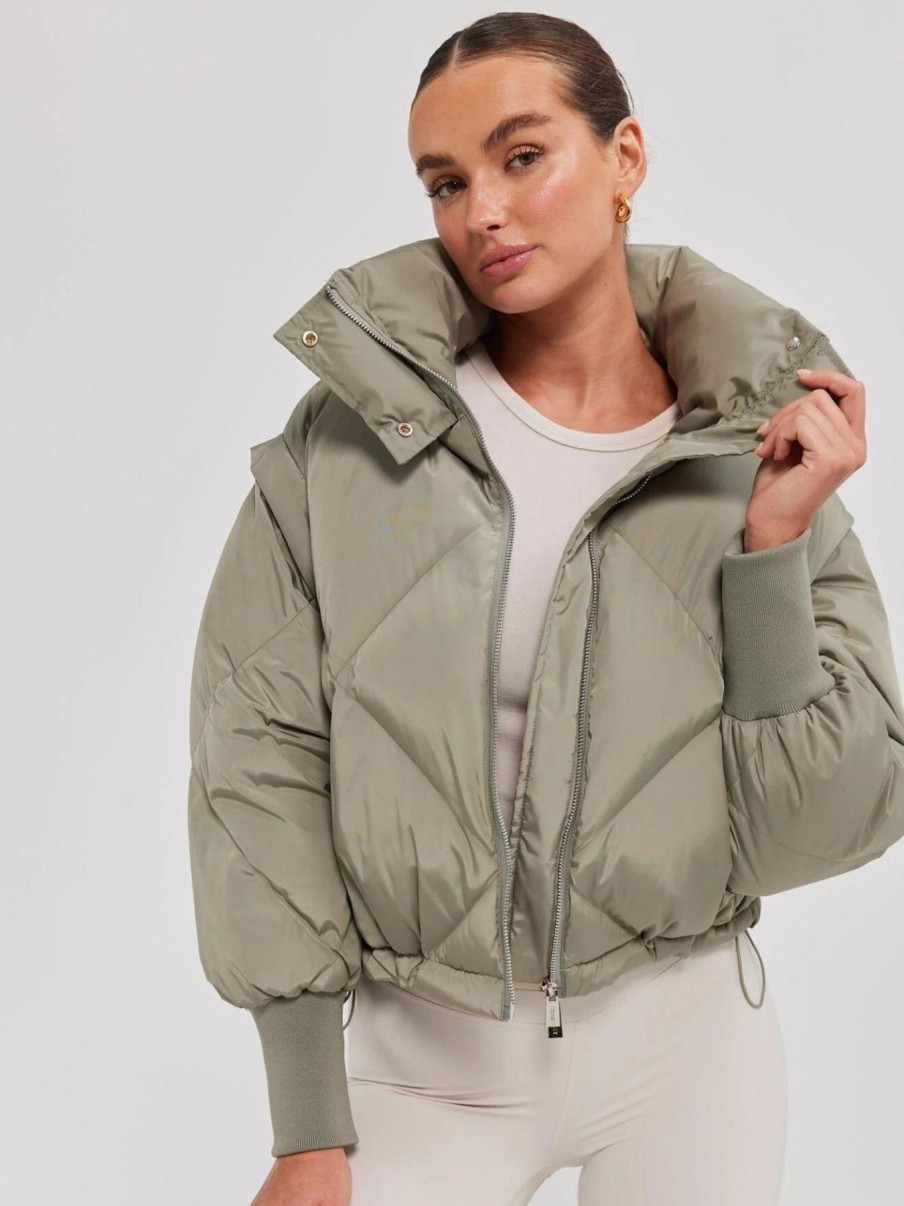 Women Toast Society Jackets | Neptune Puffer Jacket/Vest-Olive