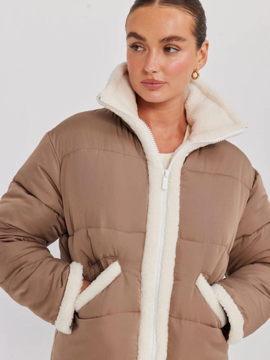 Women Toast Society Jackets | Starlette Puffer-Cocoa