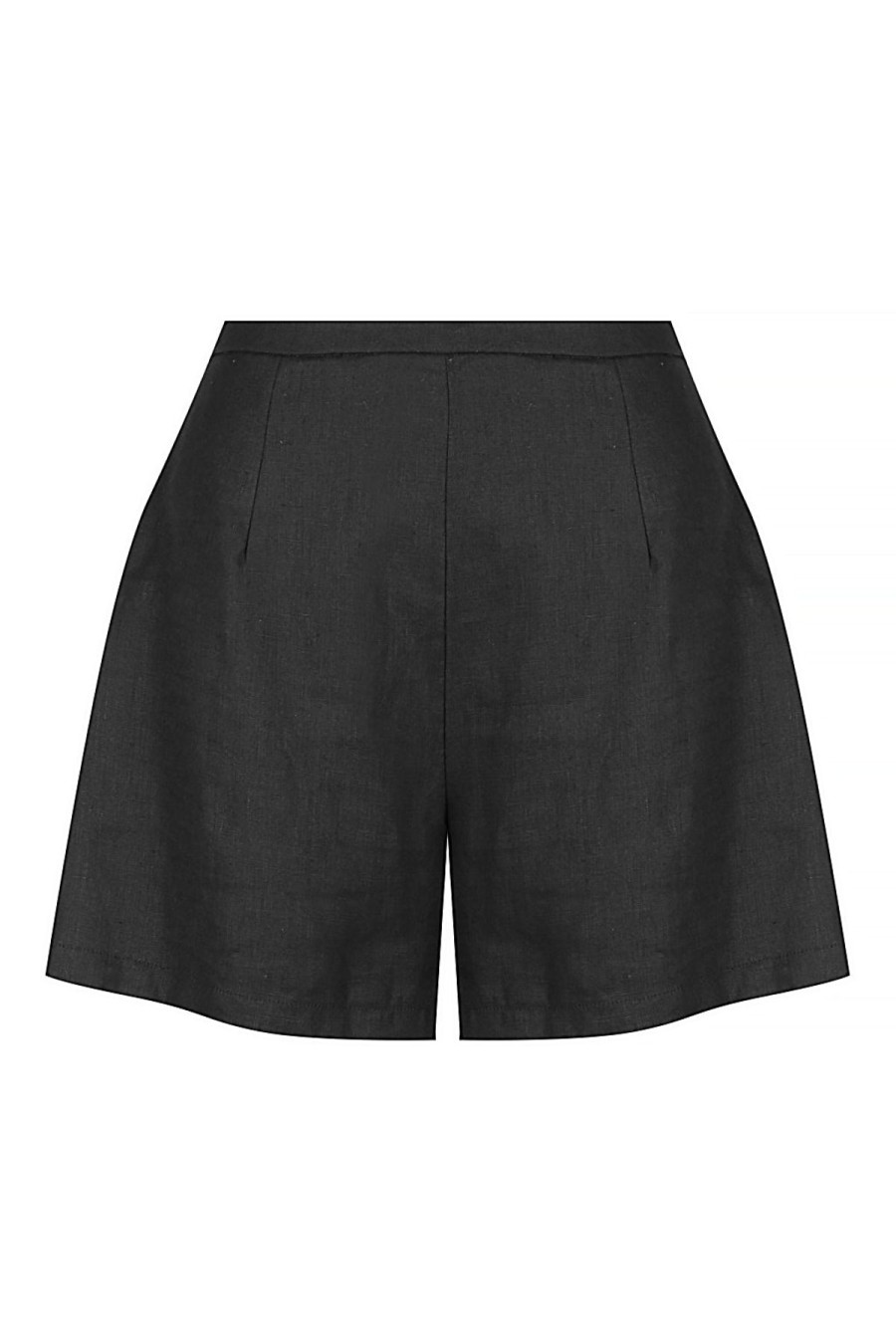 Women BISK The Label Bottoms | Mimi Black Linen Shorts