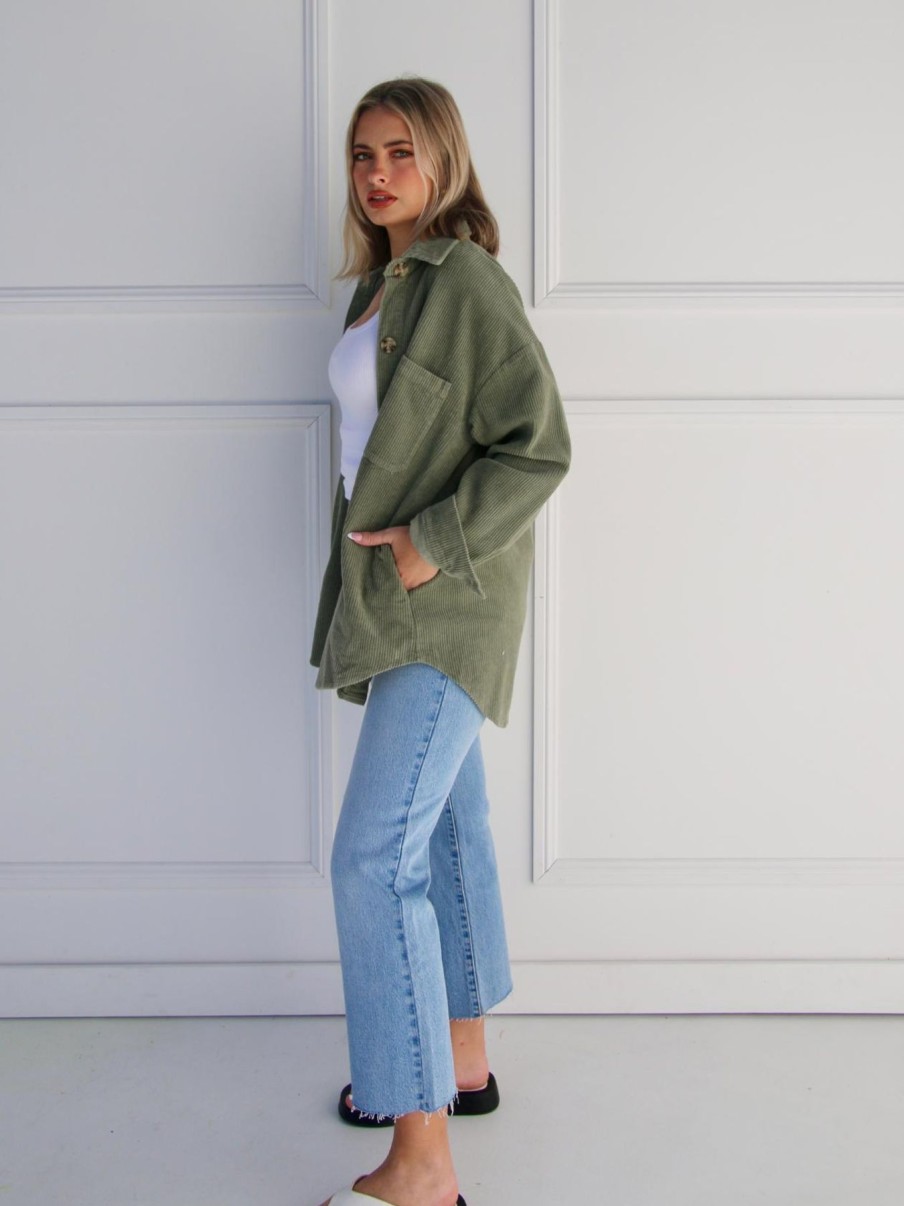 Women Worthier Jackets | Dekota Cord Overshirt