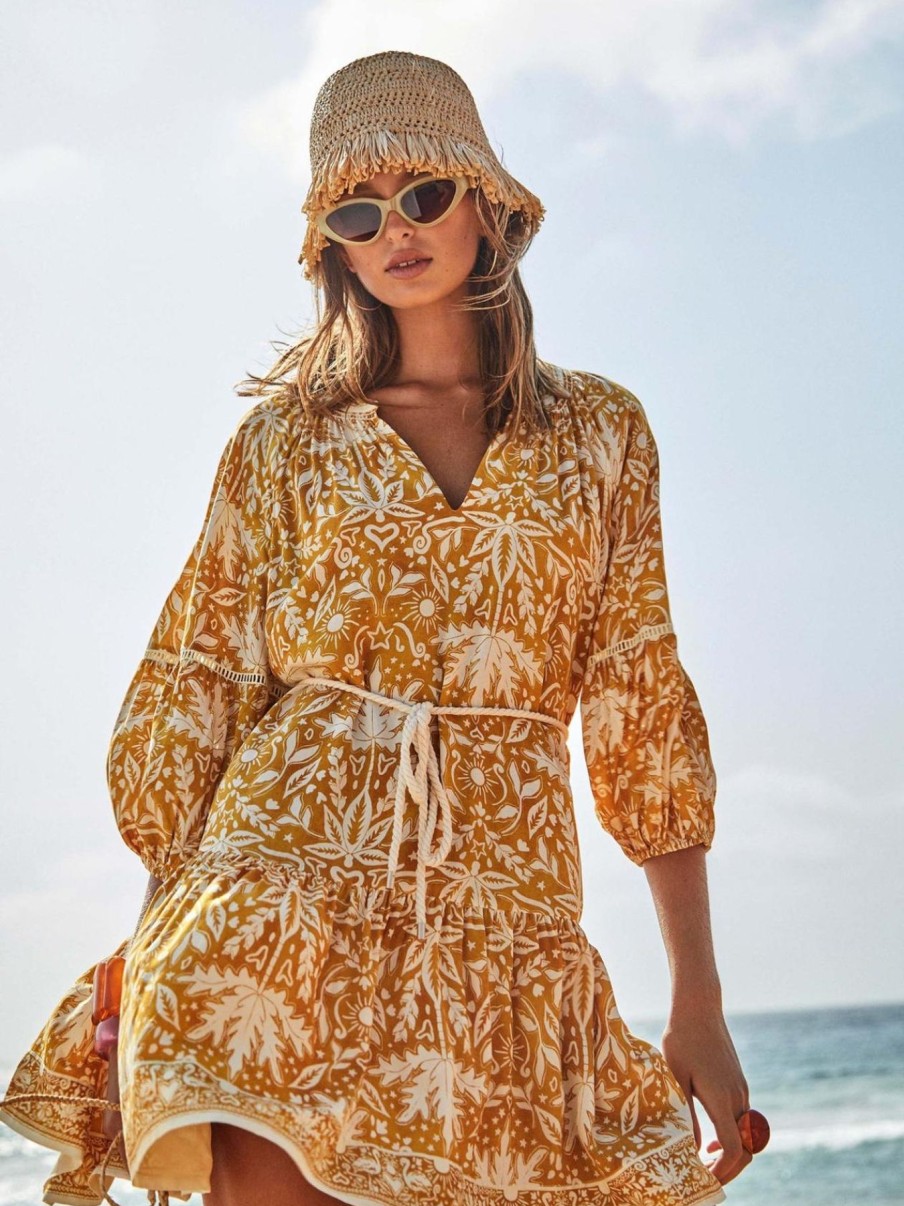 Women Monte & Lou Dresses | Desert Gold Mini Dress