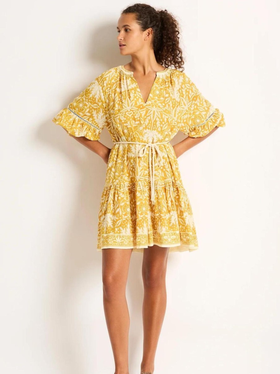 Women Monte & Lou Dresses | Desert Gold Mini Dress