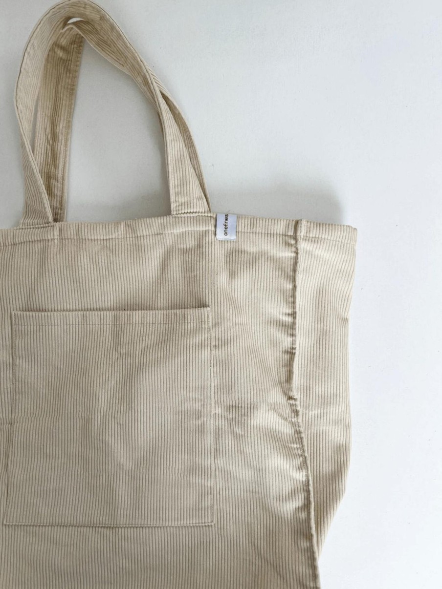 Women One Fine Sunday Bags | Corduroy Weekender Linen Tote