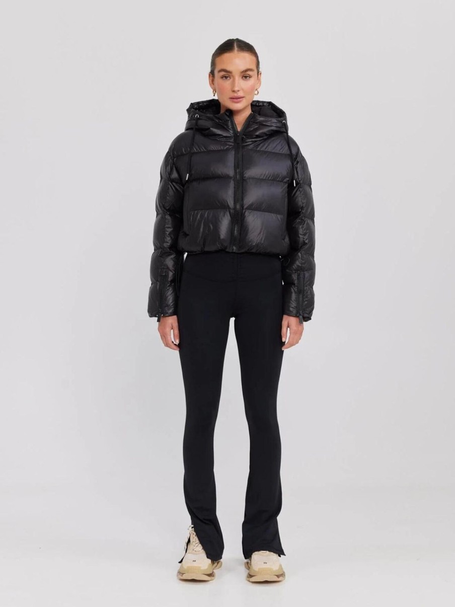 Women Toast Society Jackets | Orbit Puffer-Glazed Black