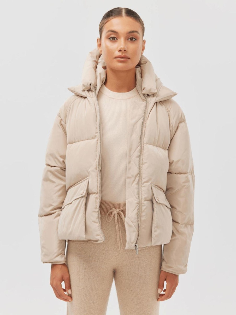 Women Toast Society Jackets | Pluto Puffer Jacket-Latte