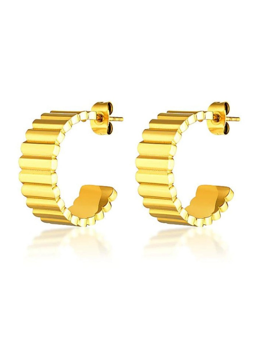 Women Cendré Jewellery | Amelie Hoop Earrings|Gold