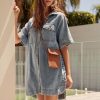 Women Ceres Life Dresses | Boxy Shirt Dress|Vintage Blue