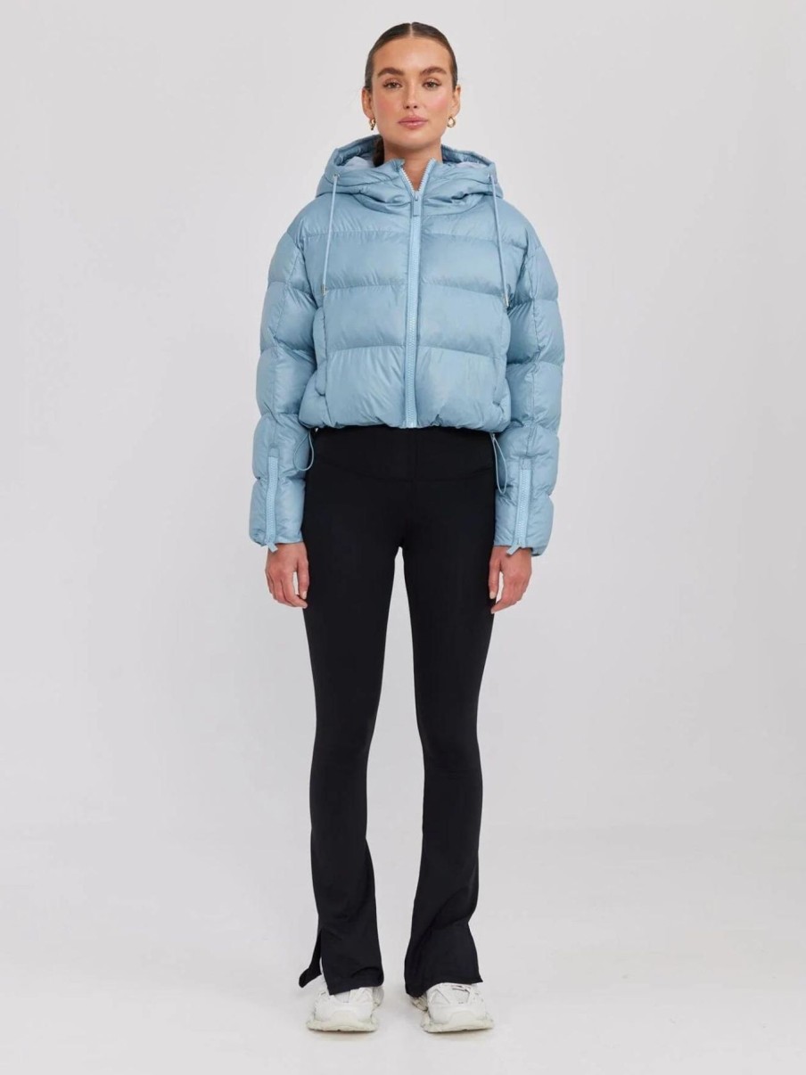 Women Toast Society Jackets | Orbit Puffer-Glazed Space Blue