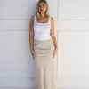 Women Little Lies Bottoms | Linen Slip Skirt