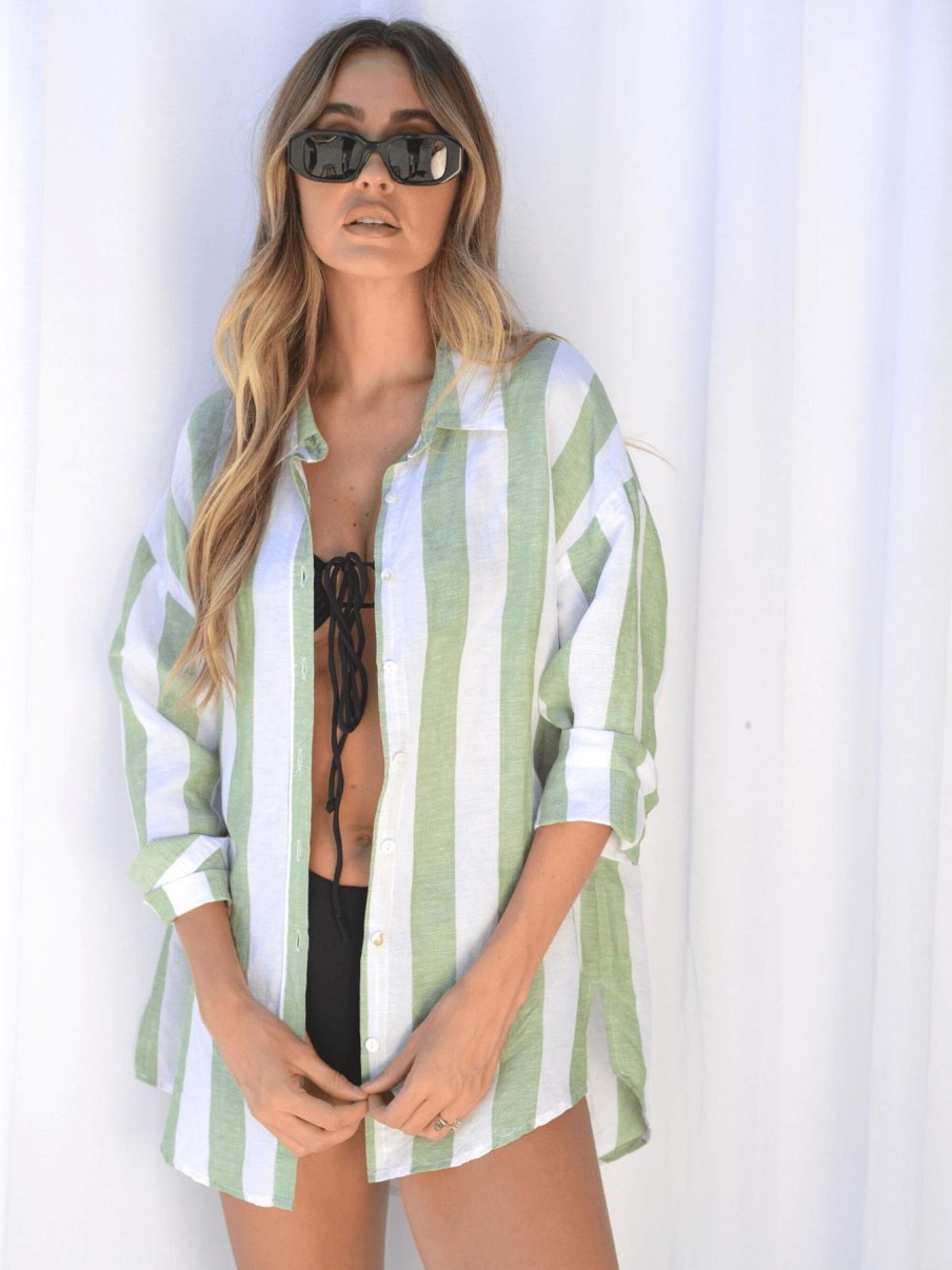 Women Worthier Tops | Maeve Striped Shirt