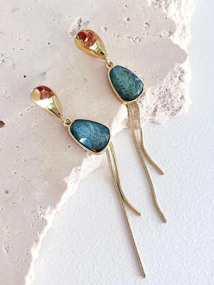 Women We The Cartel Jewellery | Jade Stone Earrings