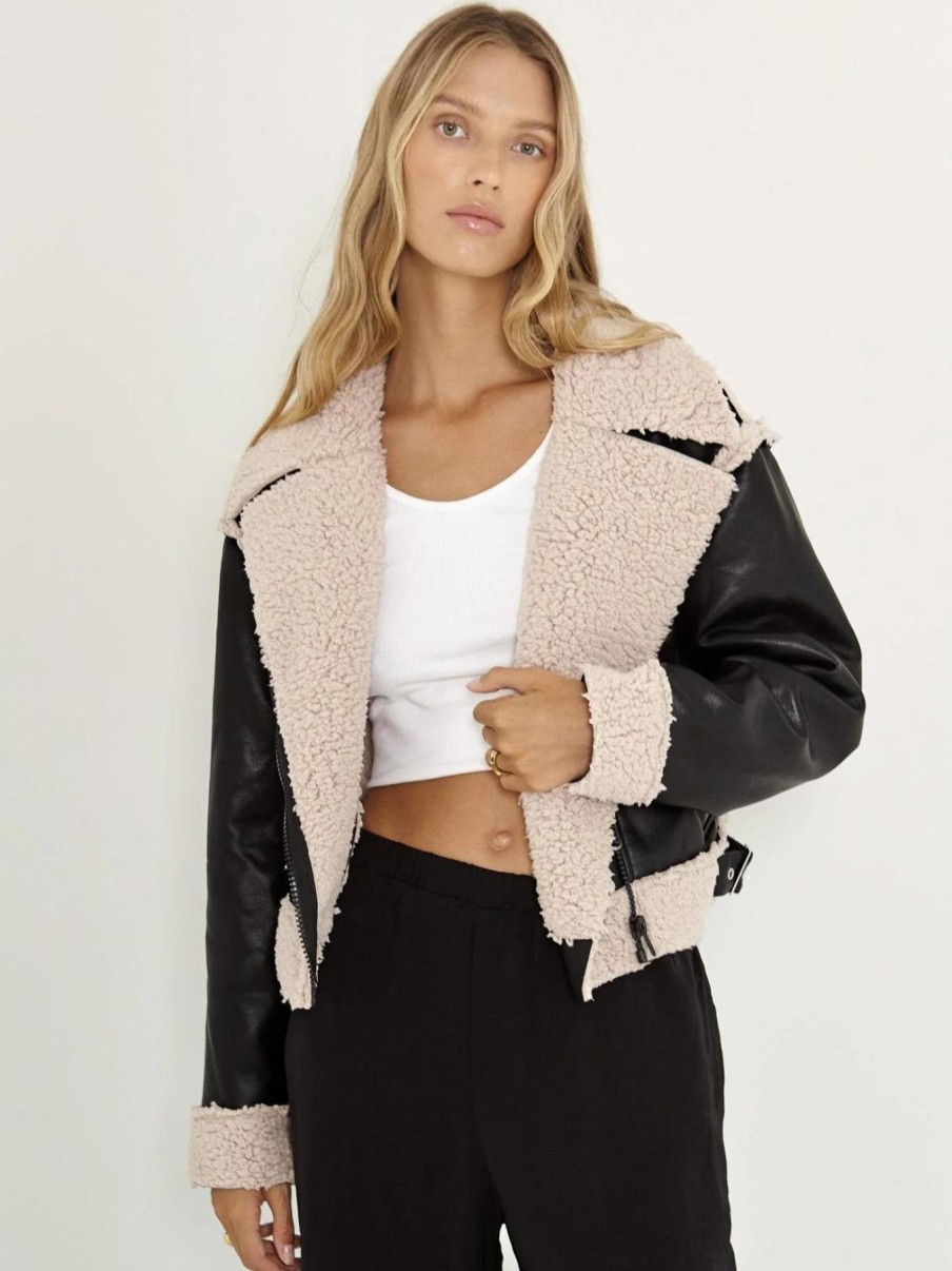 Women SNDYS Jackets | Billie Aviator Jacket-Black