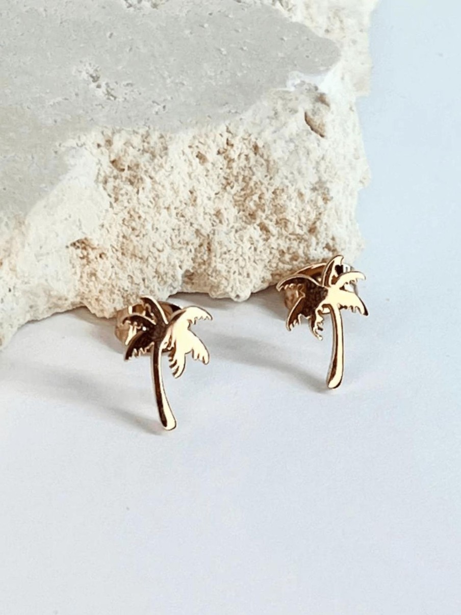 Women Cartel Kisses Jewellery | Palm Tree Stud Earrings