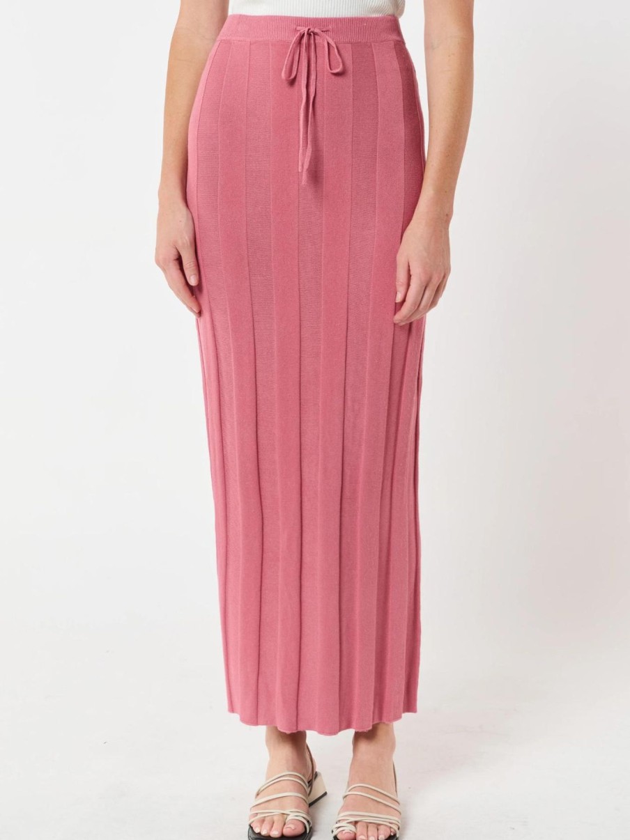 Women Apero Bottoms | Lulu Column Knit Midi Skirt|Rose