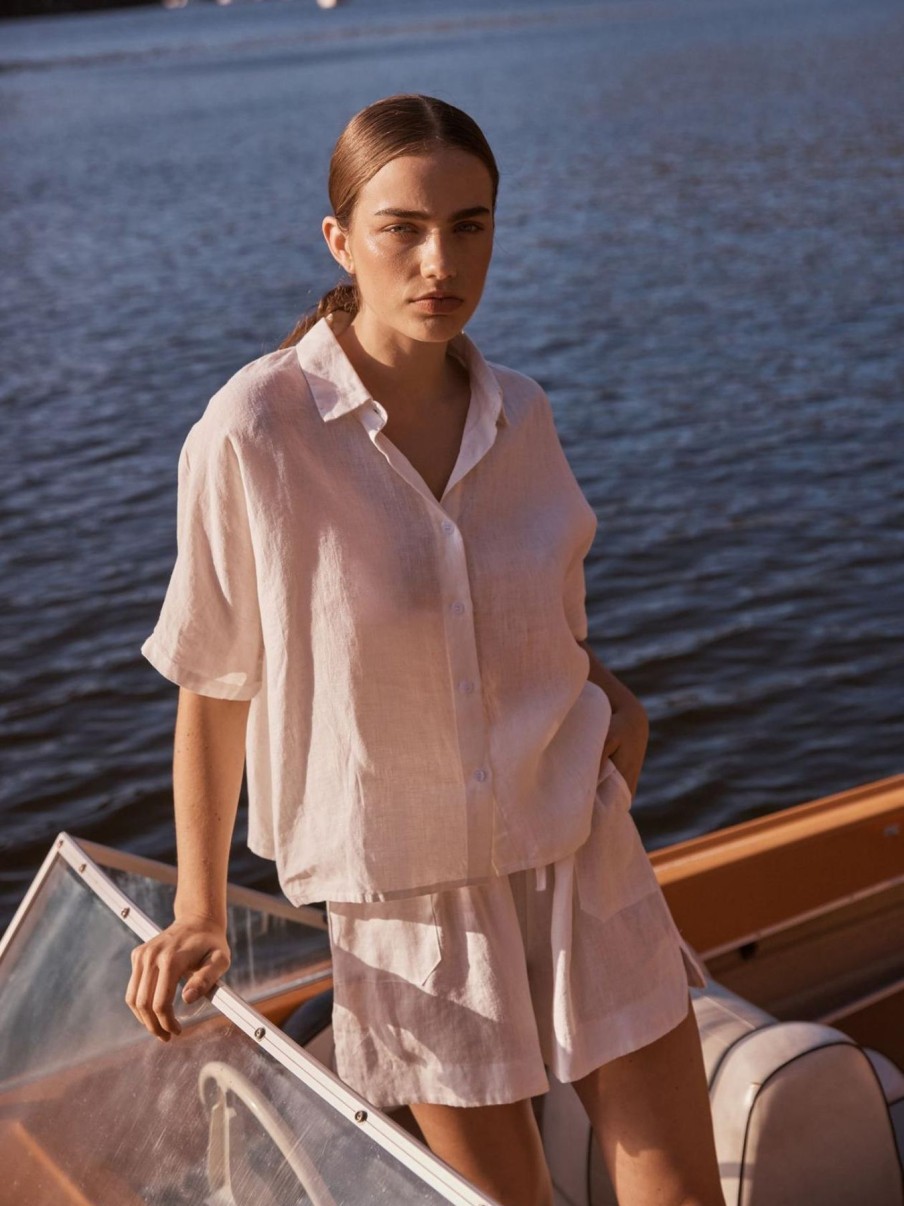 Women Little Lies Tops | Bronte Linen Shirt